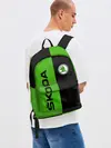 Рюкзак джинсовый / SKODA черно-зеленый