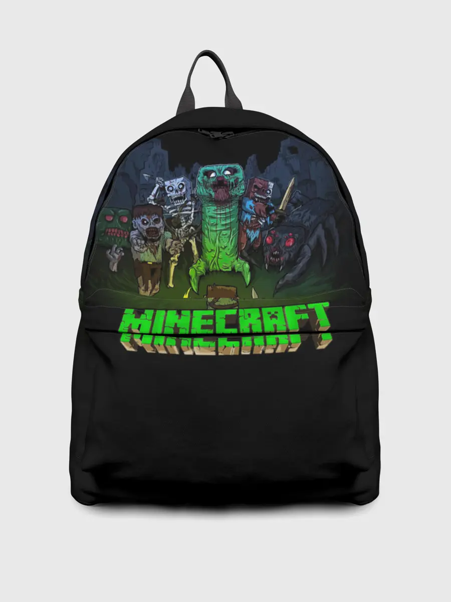 Рюкзак джинсовый / Стив против монстров | Майнкрафт