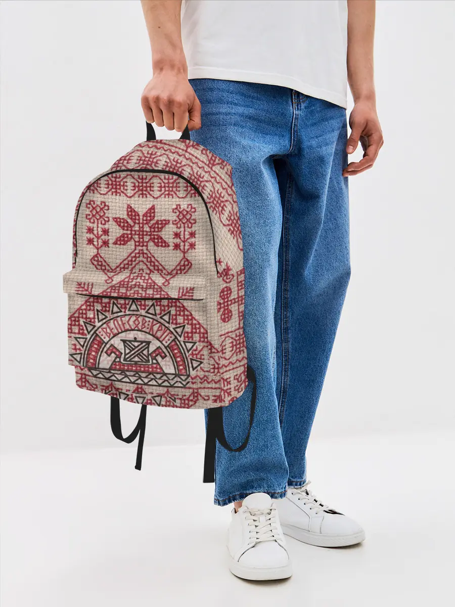 Рюкзак джинсовый / Славянская вышивка | Узоры Руси