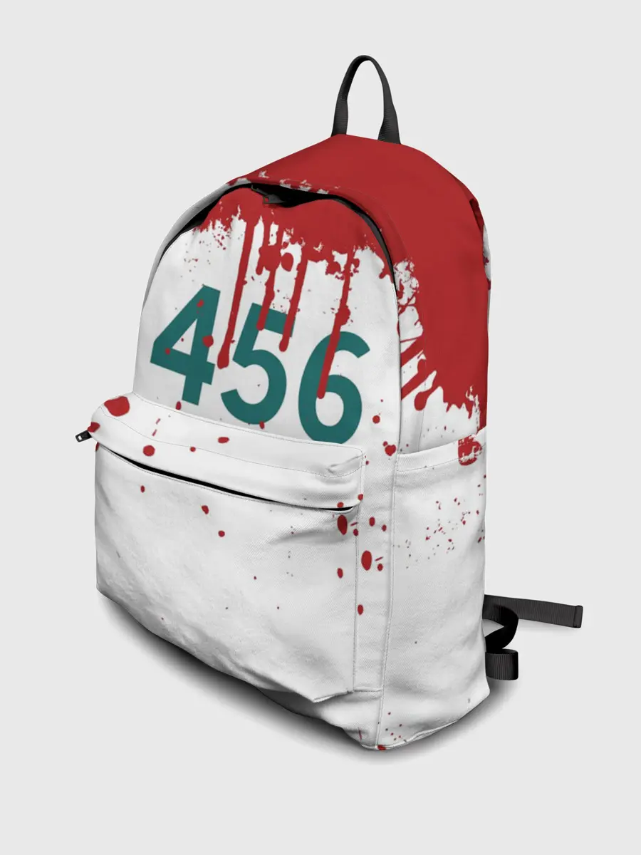 Рюкзак джинсовый / ИГРА В КАЛЬМАРА ПЕРСОНАЖ 456 КРОВЬ