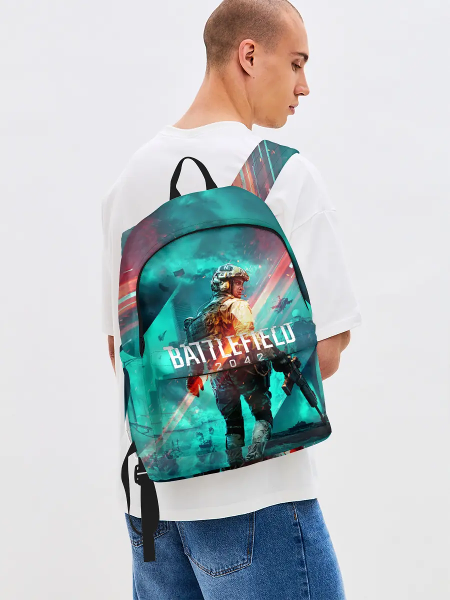 Рюкзак джинсовый / Battlefield 2042 игровой арт