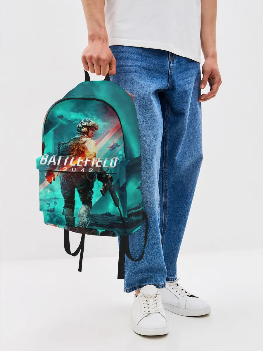 Рюкзак джинсовый / Battlefield 2042 игровой арт