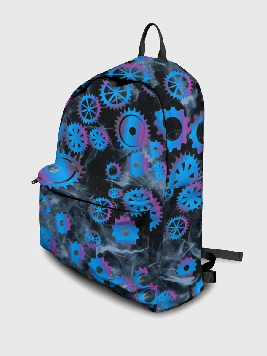 Рюкзак джинсовый / механизм и дым, стимпанк