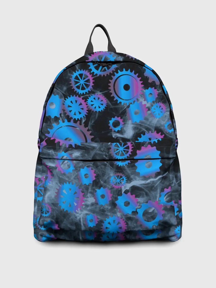 Рюкзак джинсовый / механизм и дым, стимпанк