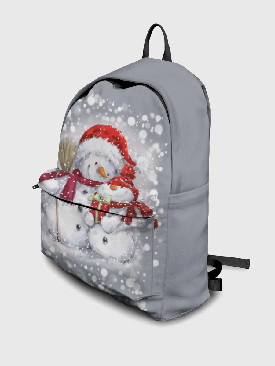 Рюкзак джинсовый / Два снеговика