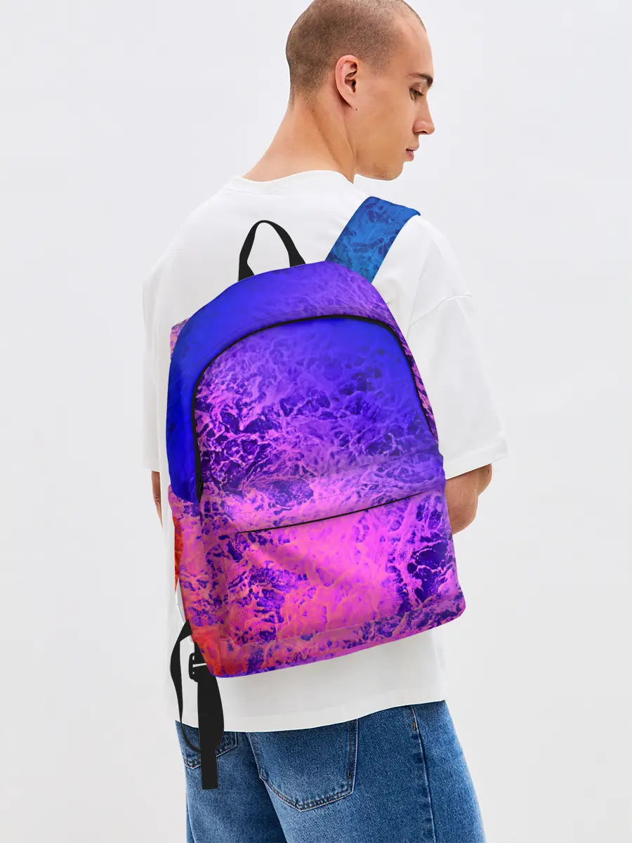 Рюкзак джинсовый / Абстрактный пурпурно-синий