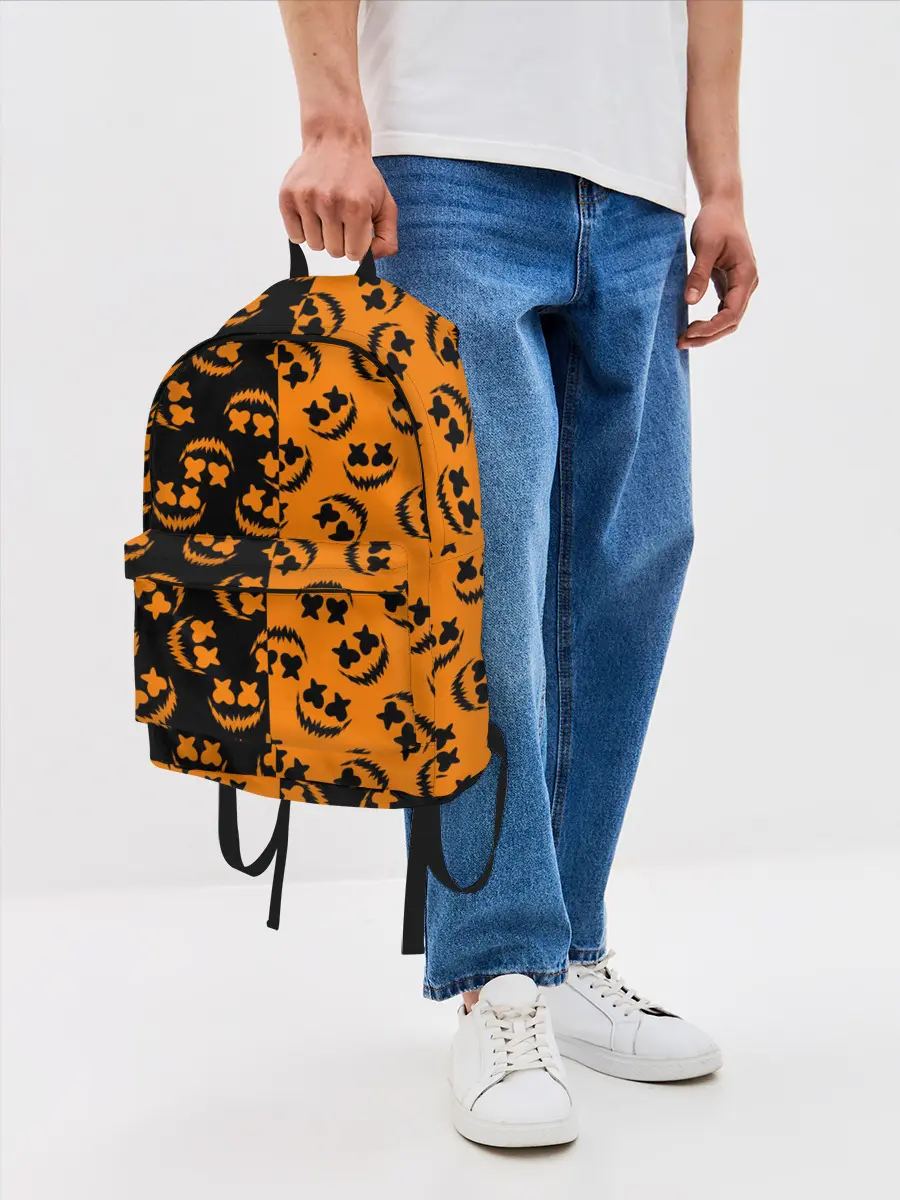Рюкзак джинсовый / УЛЫБКА ТЫКВЫ / ХЕЛЛОУИН