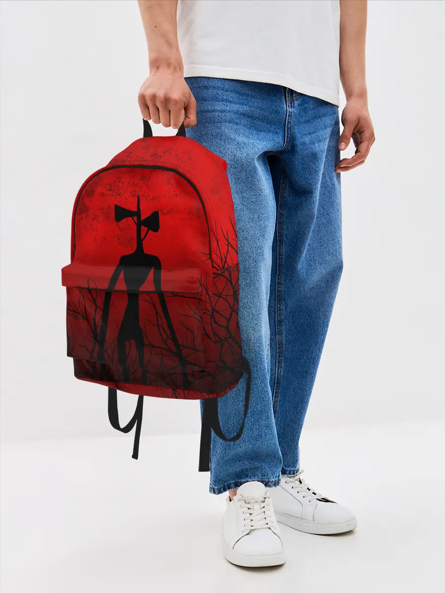 Рюкзак джинсовый / СИРЕНОГОЛОВЫЙ В ТЁМНОМ ЛЕСУ