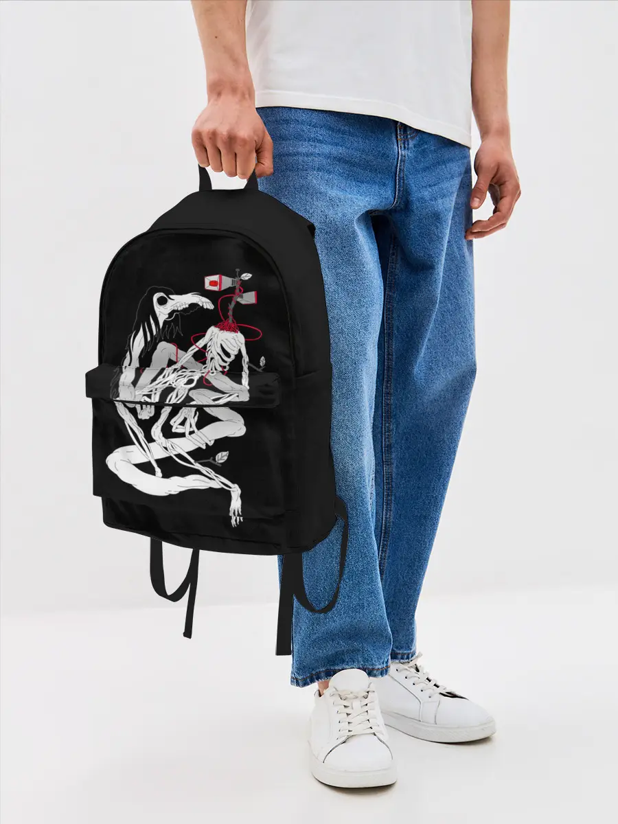 Рюкзак джинсовый / СИРЕНОГОЛОВЫЙ И ЛОШАДЬ | SIREN HEAD & HORSE