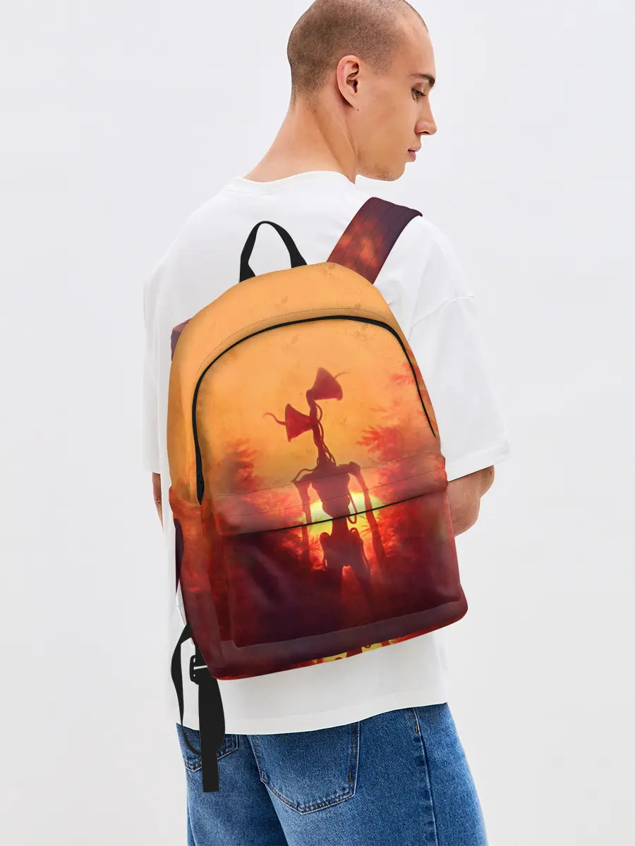 Рюкзак джинсовый / СИРЕНОГОЛОВЫЙ НА ЗАКАТЕ