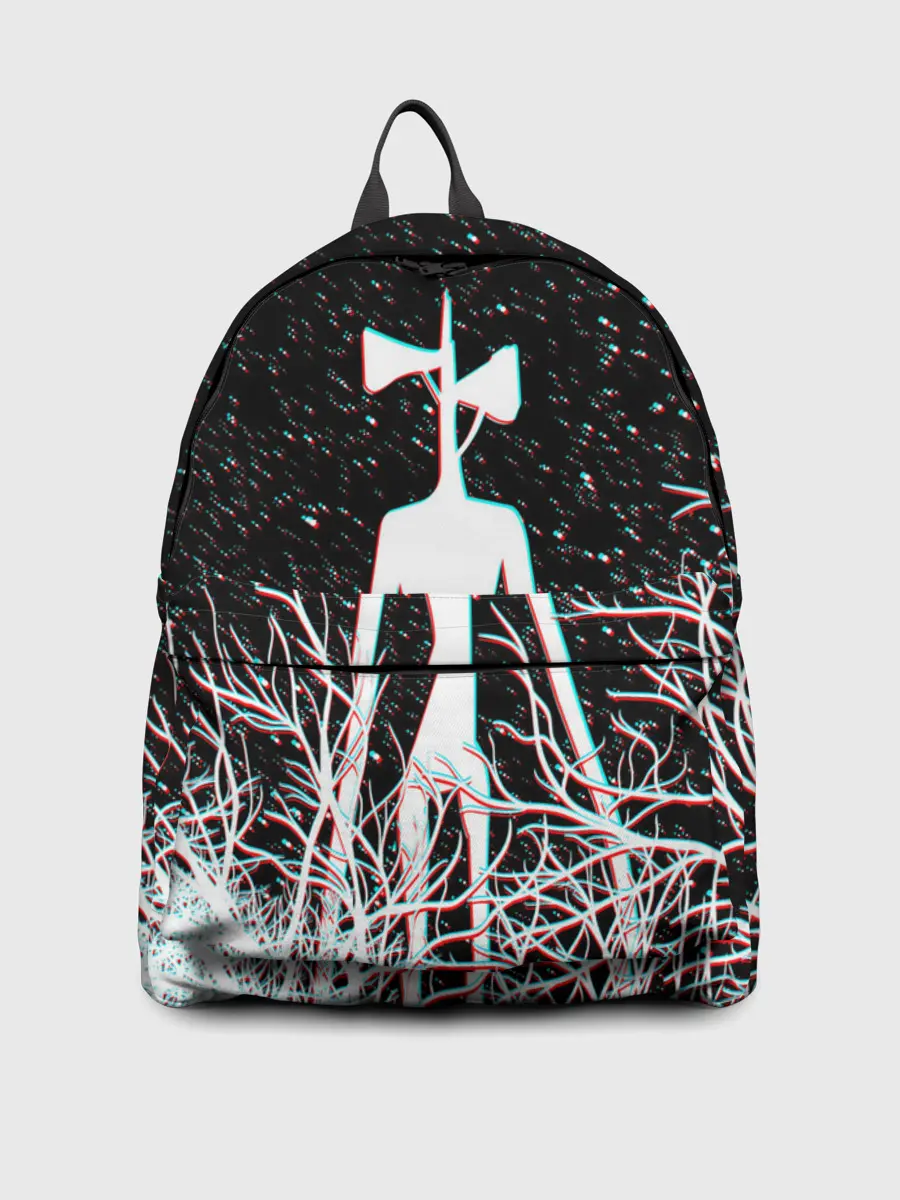 Рюкзак джинсовый / СИРЕНОГОЛОВЫЙ ГЛИТЧ ЛЕС, КОСМОС