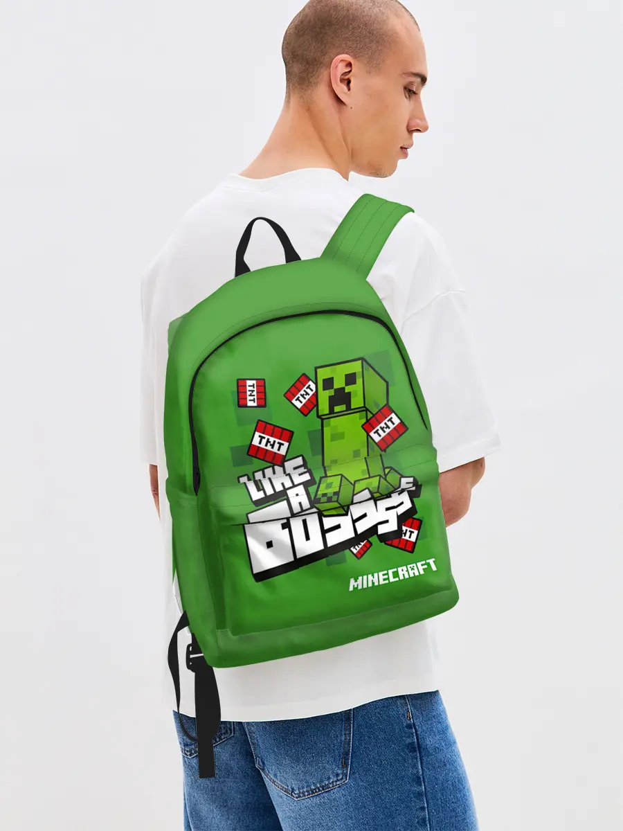 Рюкзак джинсовый / LIKE A BOSS Minecraft Creepe
