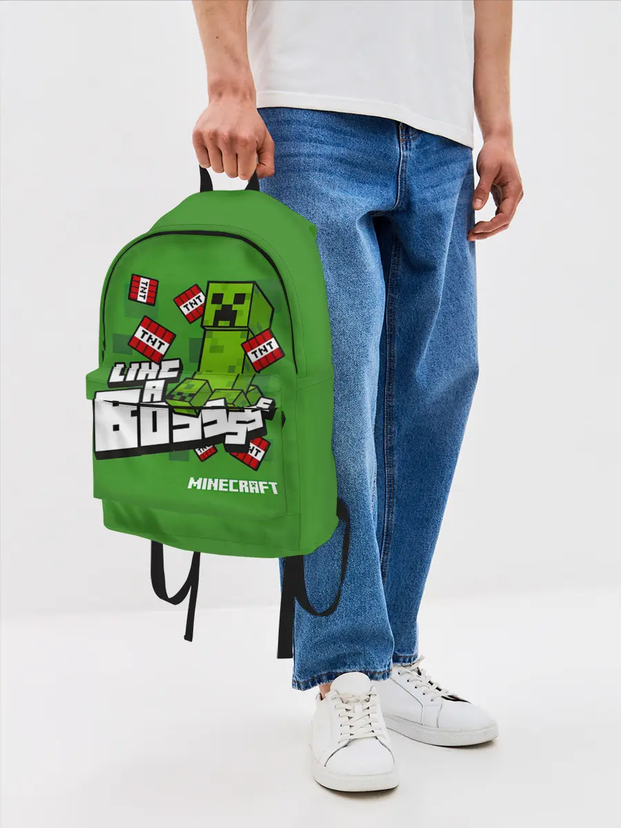 Рюкзак джинсовый / LIKE A BOSS Minecraft Creepe
