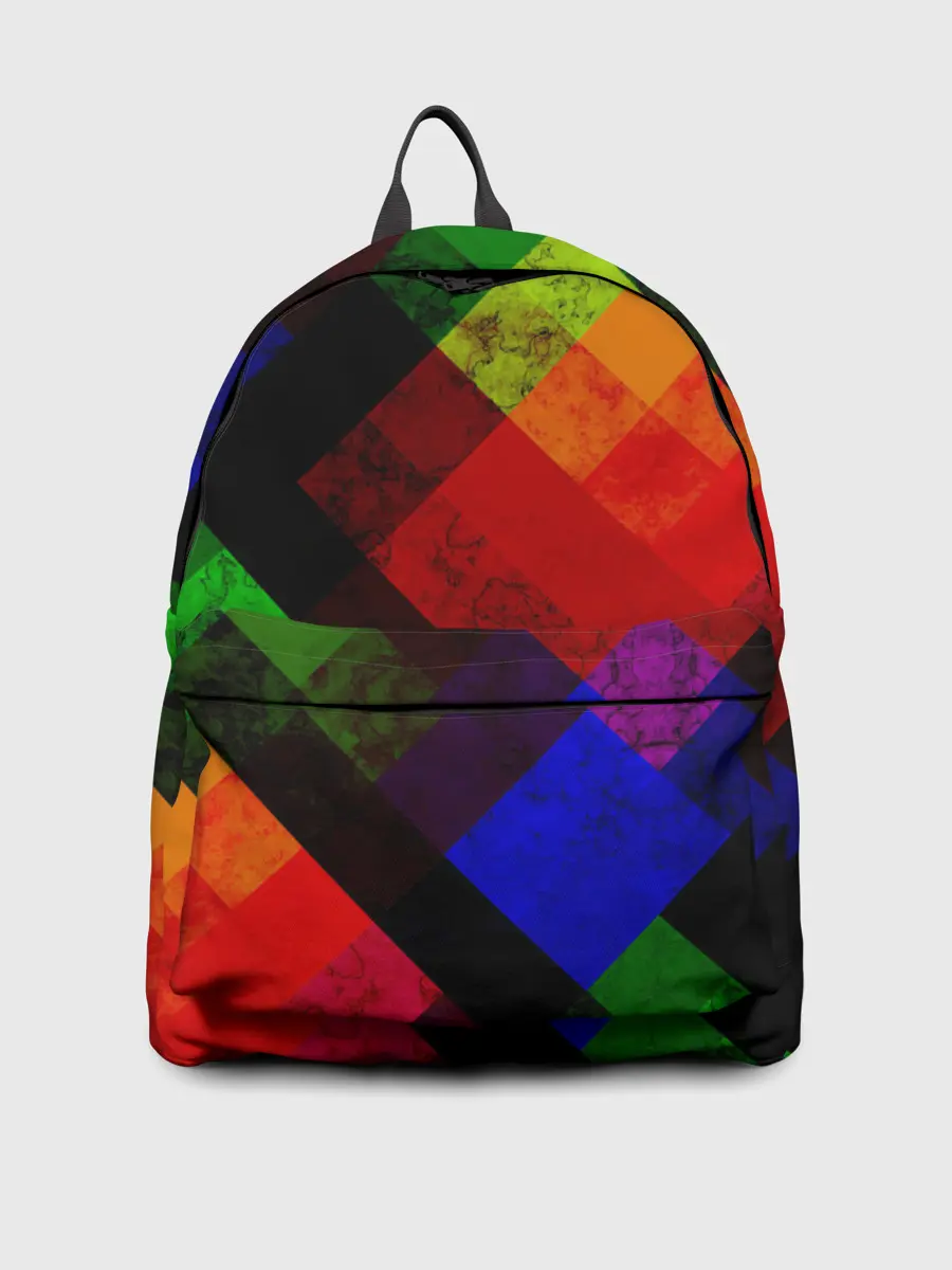 Рюкзак джинсовый / Яркий геометрический узор