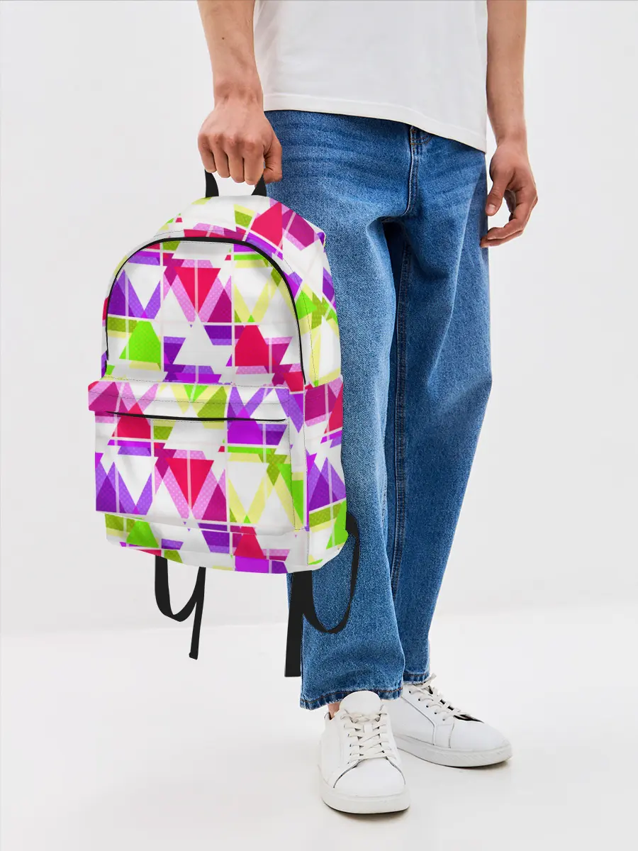 Рюкзак джинсовый / Абстрактный яркий узор