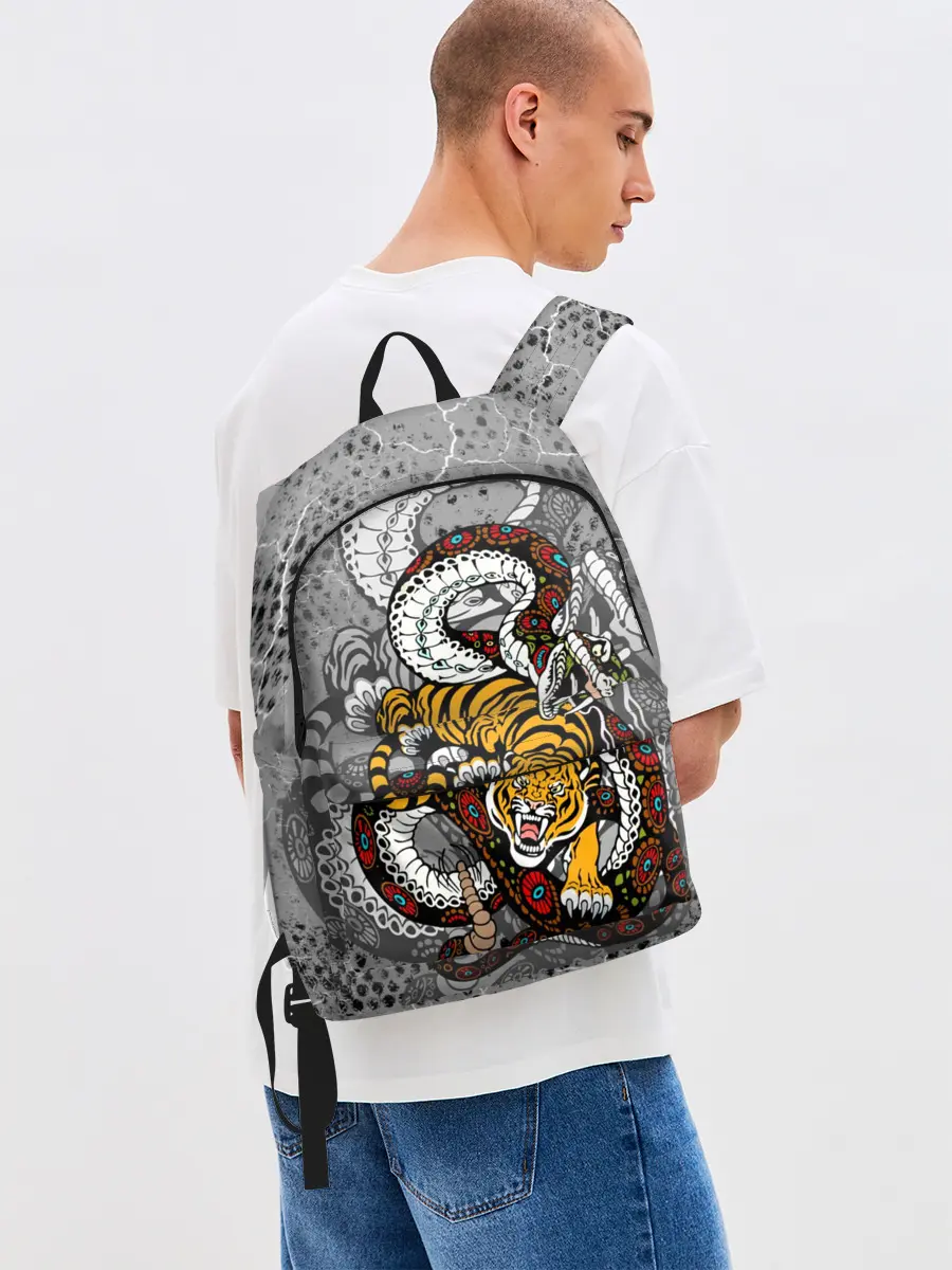 Рюкзак джинсовый / Змея и Тигр|Tiger Snake Fight