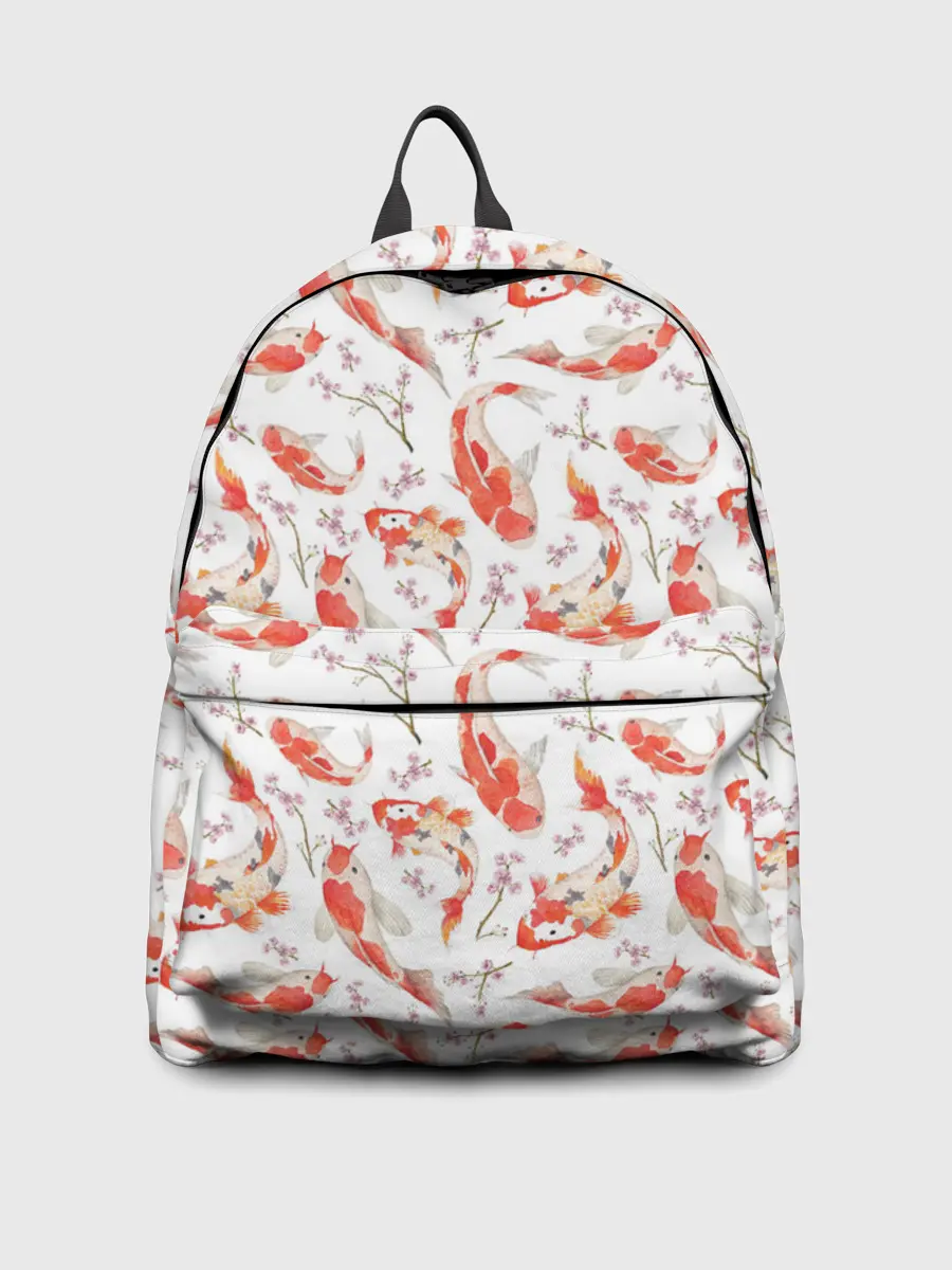 Рюкзак джинсовый / Радужные карпы