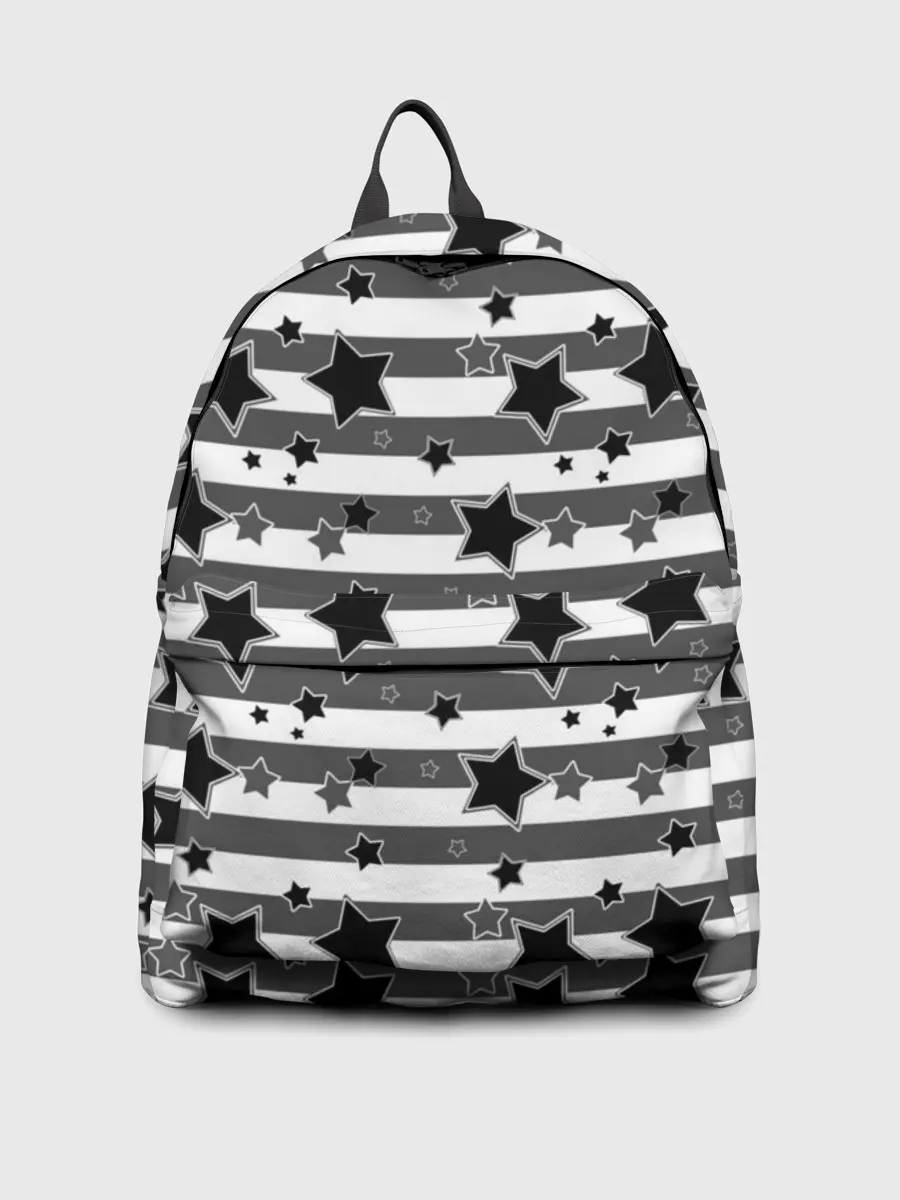 Рюкзак джинсовый / Черно-белый полосатый узор