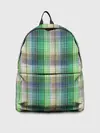 Рюкзак джинсовый / Зеленый клетчатый узор