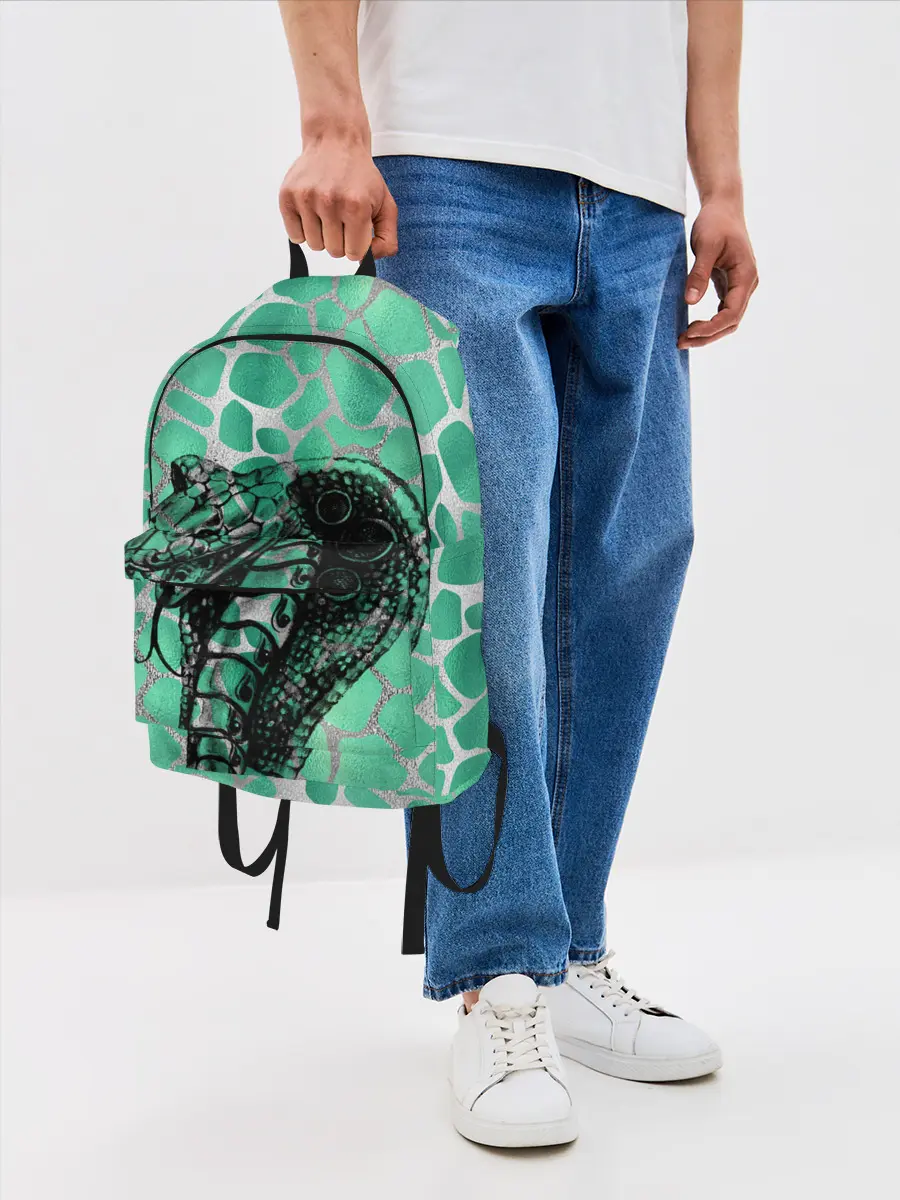 Рюкзак джинсовый / Кобра. Змеиный стиль