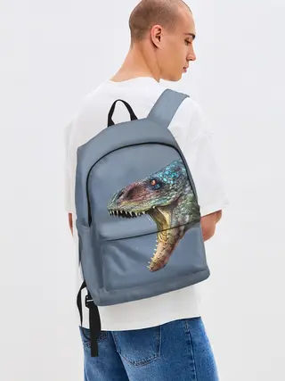 Рюкзак джинсовый / Хищный динозавр | Dino