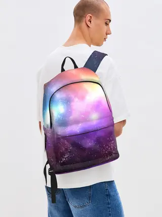 Рюкзак джинсовый / Космос, сияние и звезды