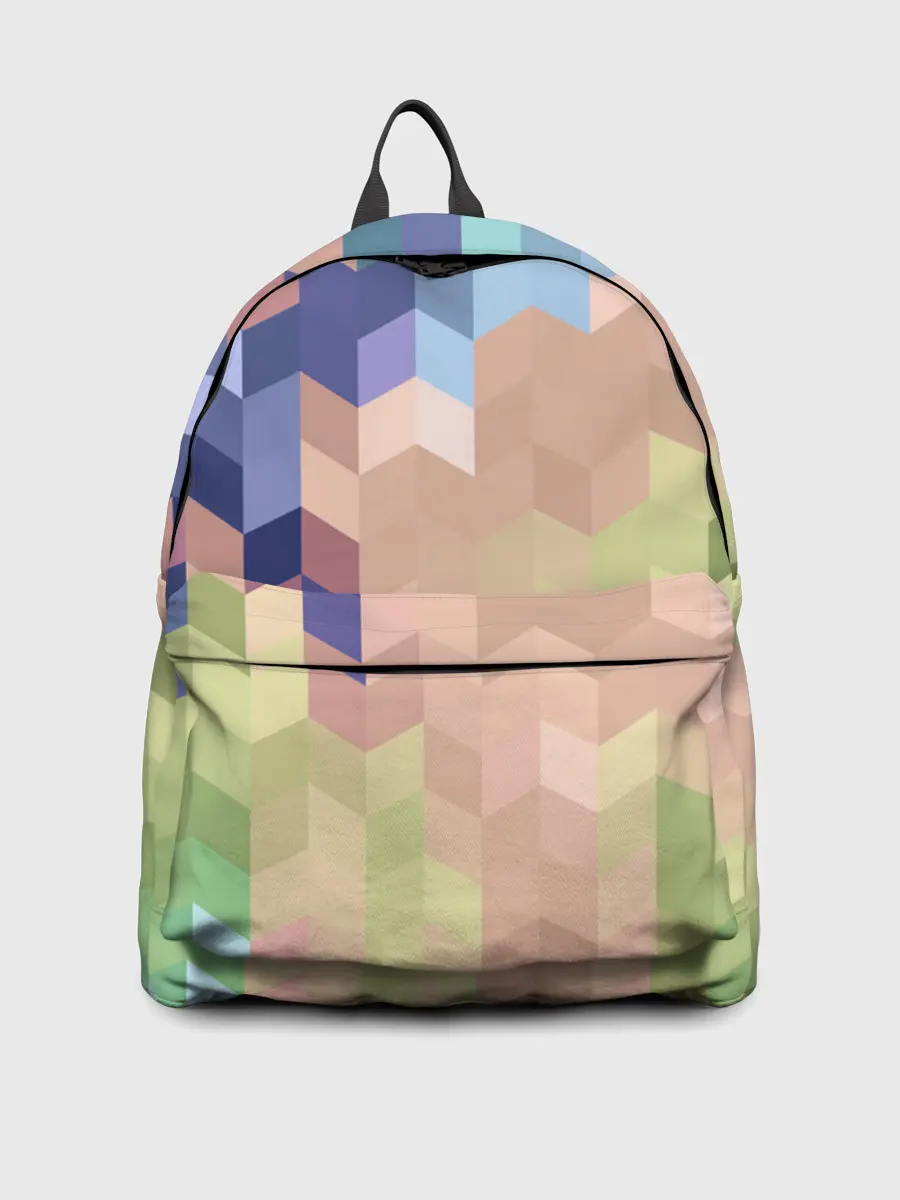 Рюкзак джинсовый / Абстрактный бежево-синий узор