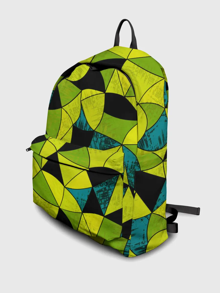 Рюкзак джинсовый / Гранжевый яркий зеленый