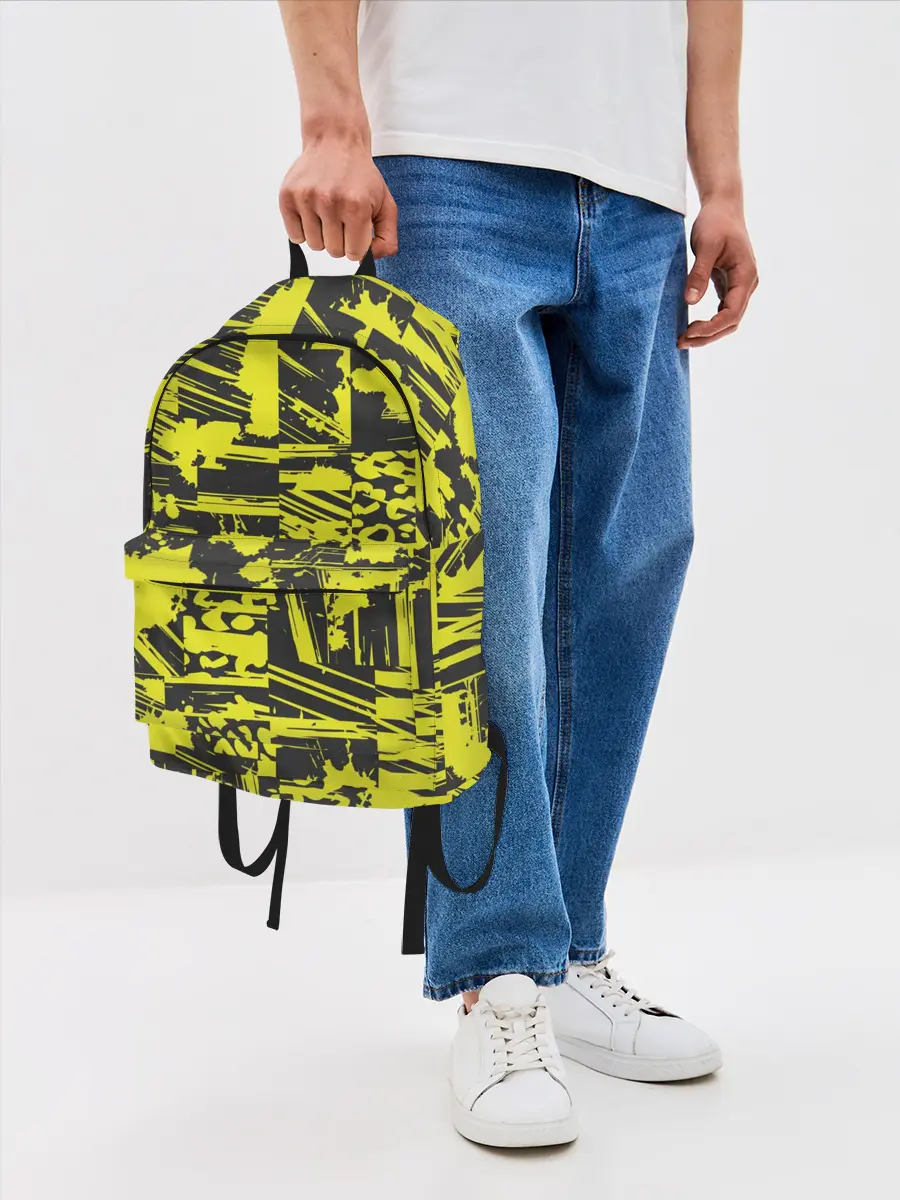Рюкзак джинсовый / Желтая текстура