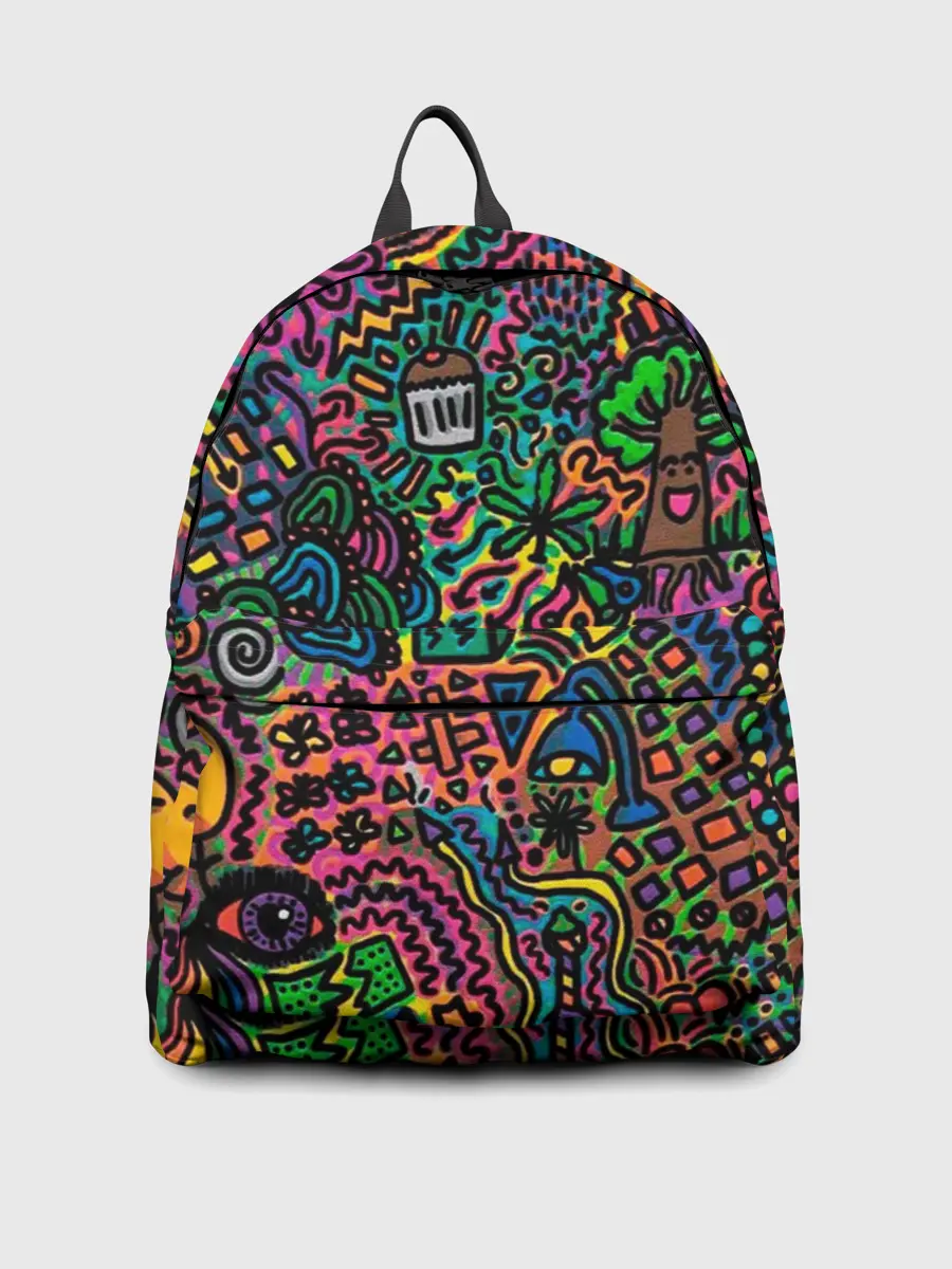 Рюкзак джинсовый / Кислотные узоры психоделика