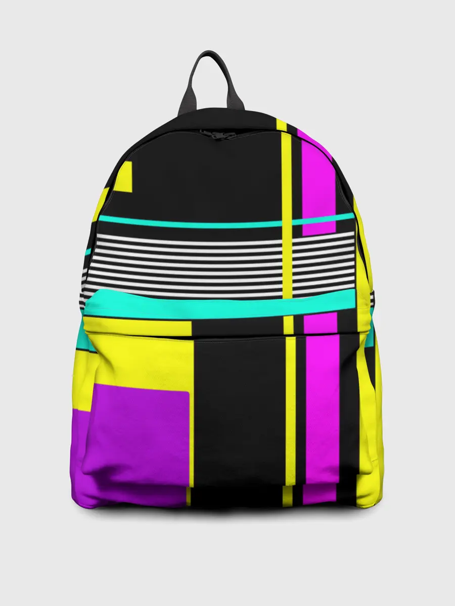 Рюкзак джинсовый / Геометрический неоновый узор