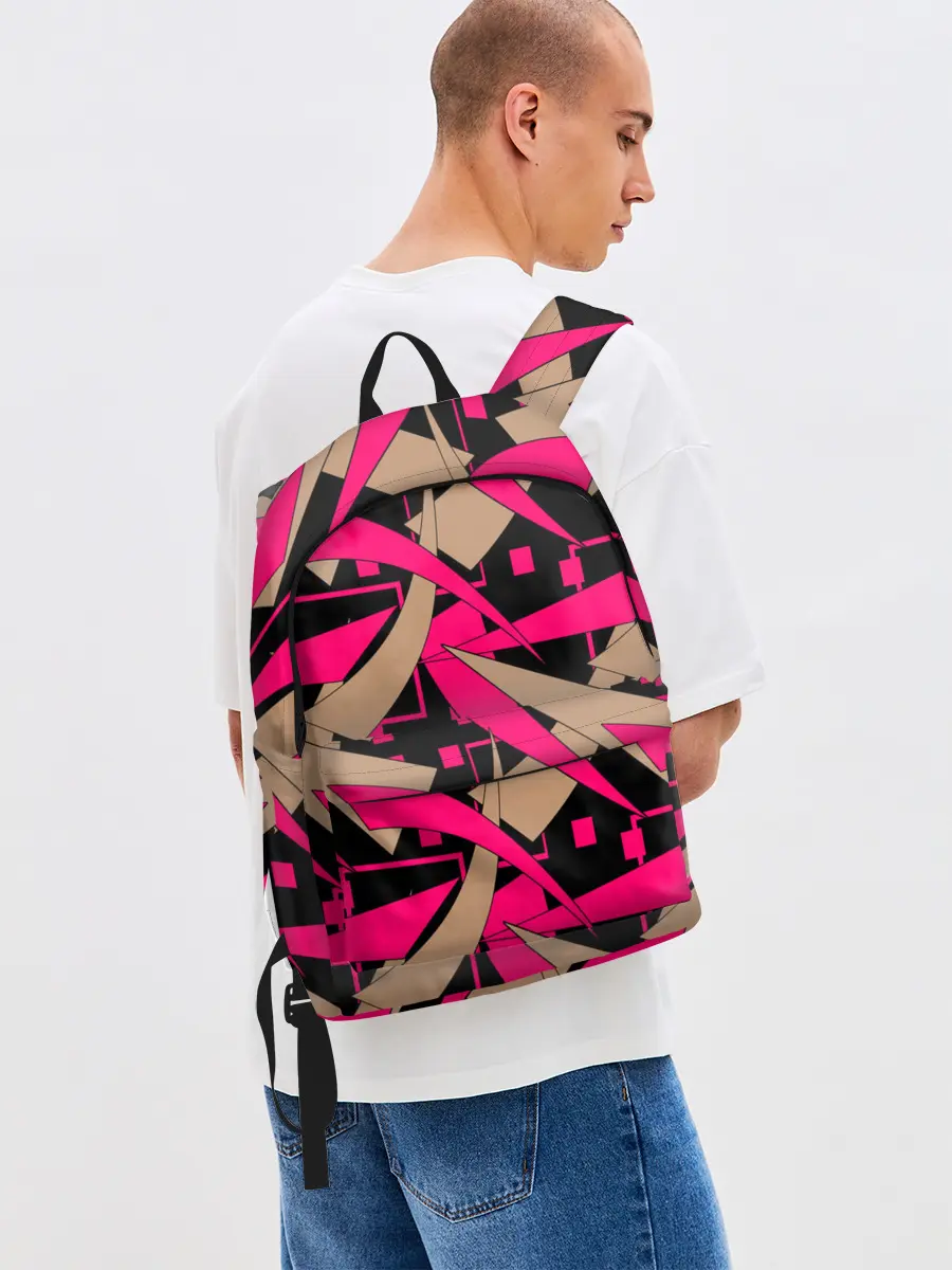 Рюкзак джинсовый / Яркий абстрактный узор