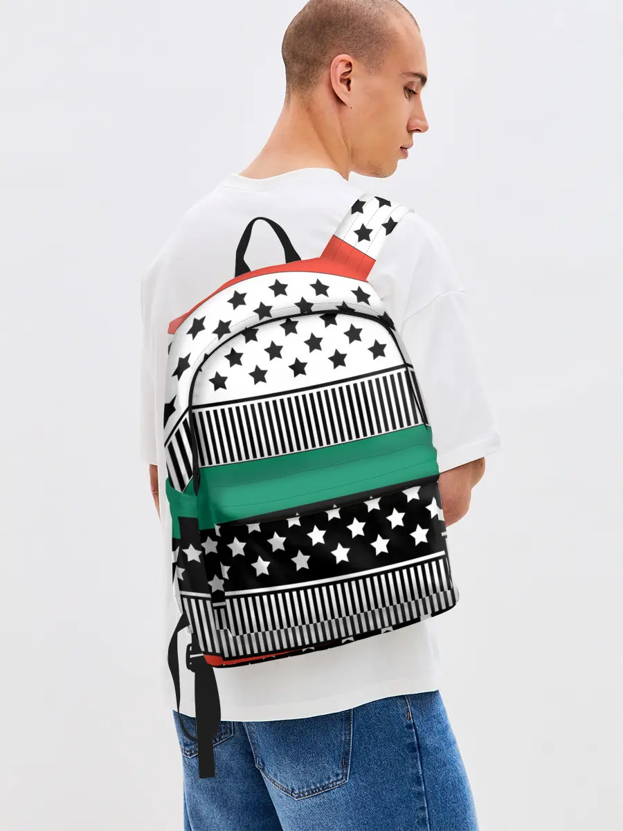 Рюкзак джинсовый / Полосатый звездный узор