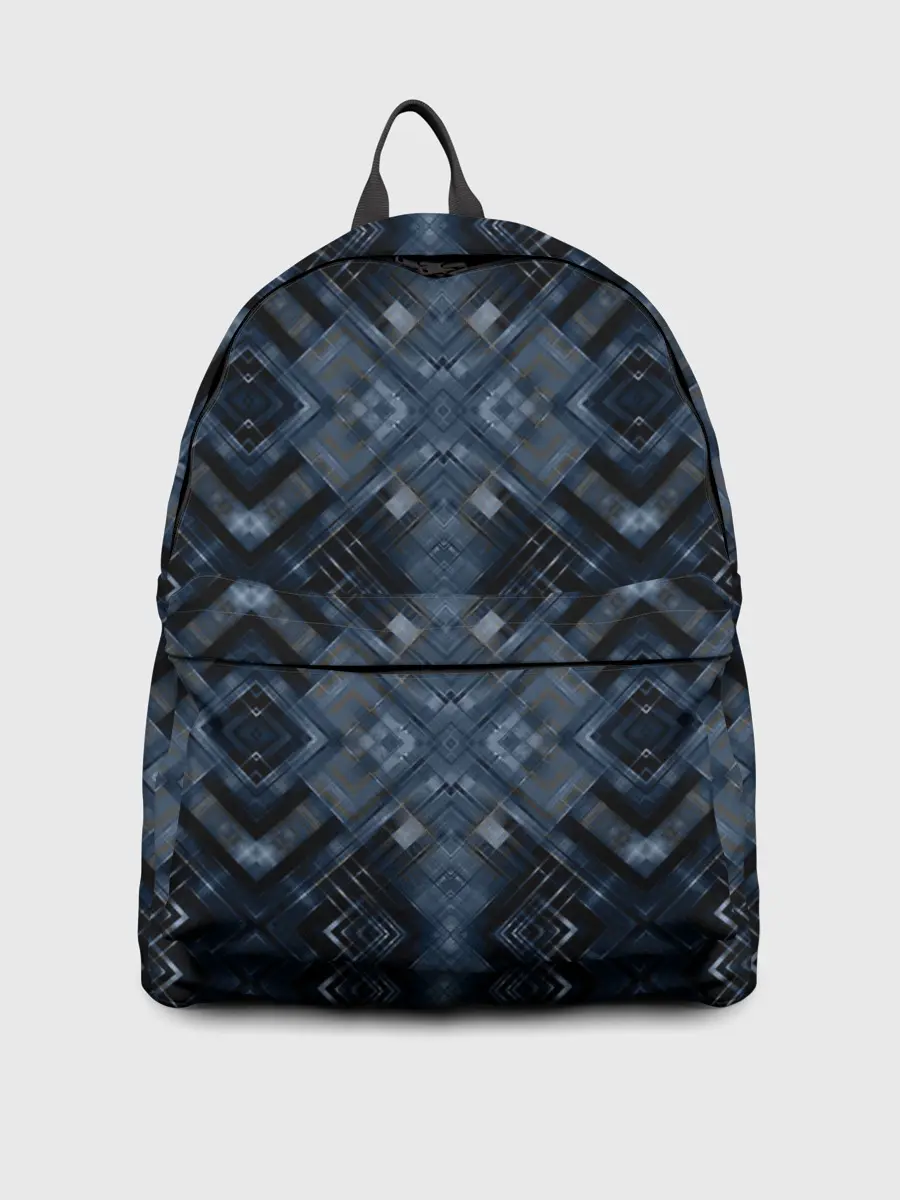 Рюкзак джинсовый / Темный синий абстрактный узор