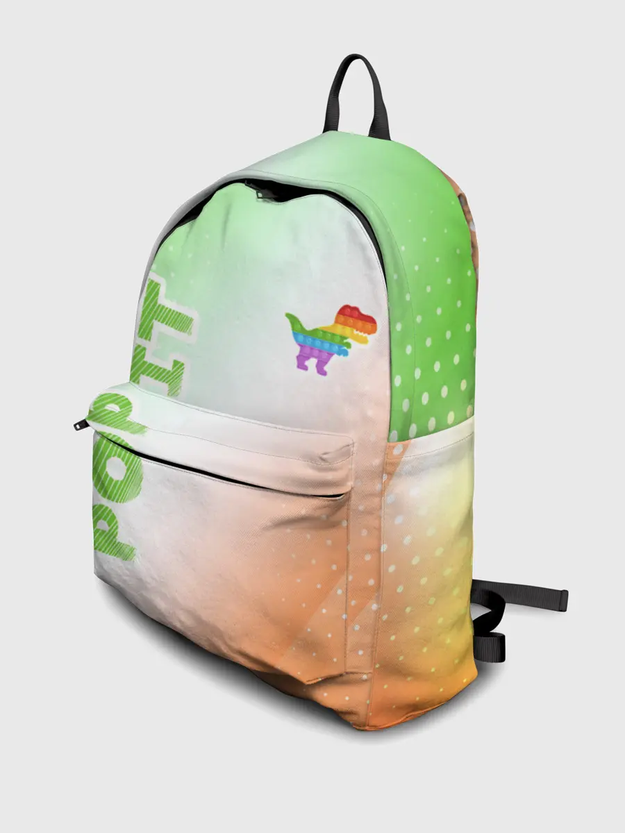 Рюкзак джинсовый / Поп Ит - Динозавр - Абстракция