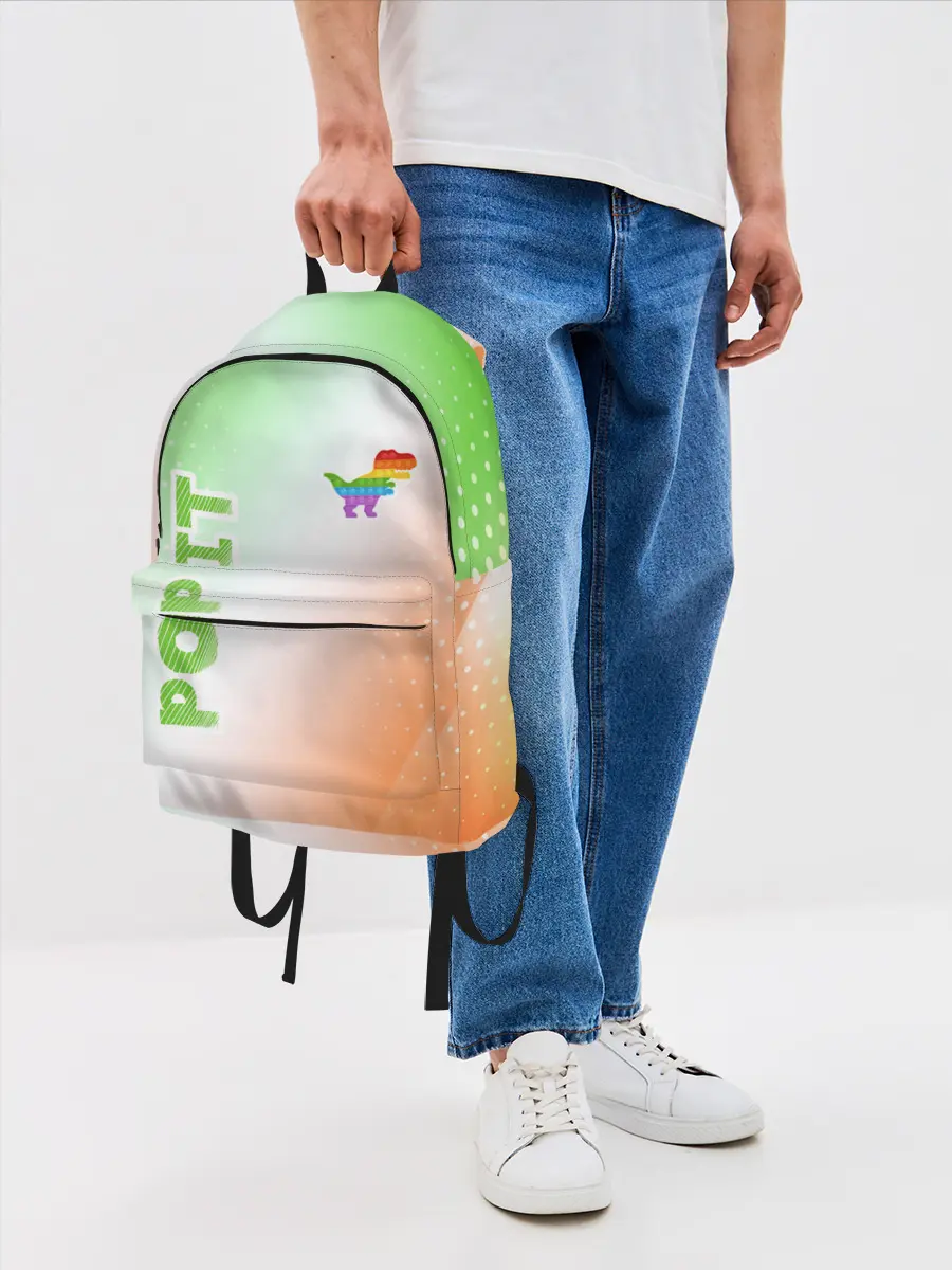 Рюкзак джинсовый / Поп Ит - Динозавр - Абстракция