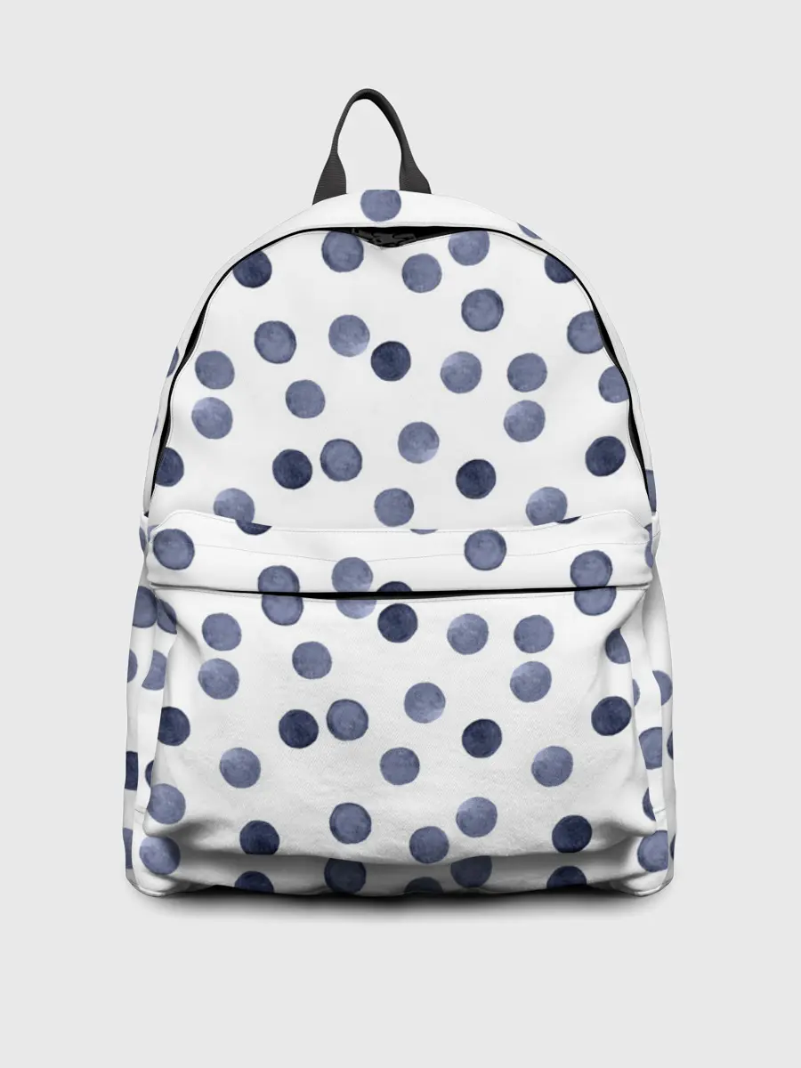 Рюкзак джинсовый / Акварельный синий горох