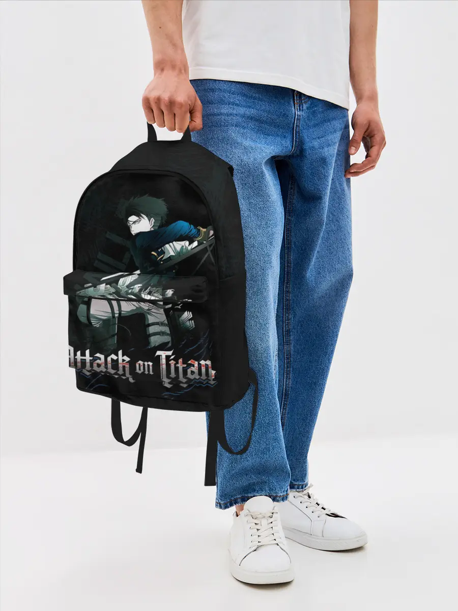 Рюкзак джинсовый / Леви Аккерман Атака на титанов
