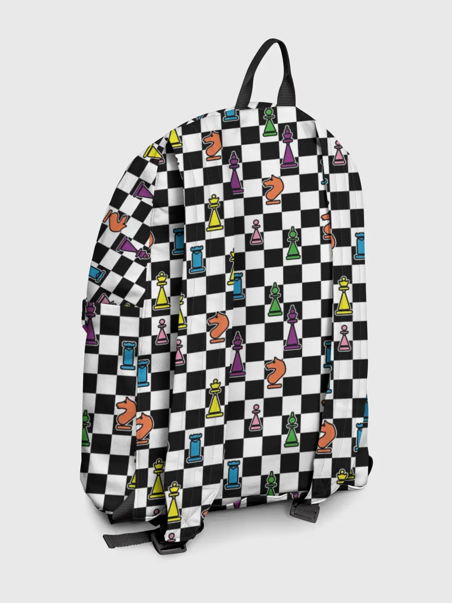 Рюкзак джинсовый / Яркая шахматная доска