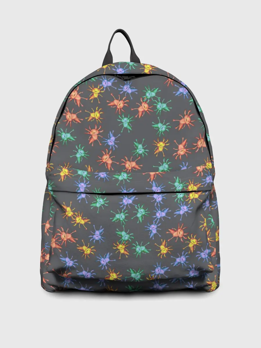 Рюкзак джинсовый / Аксолотль паттерн