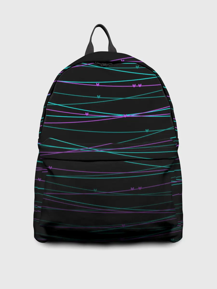 Рюкзак джинсовый / Неоновые тонкие нити