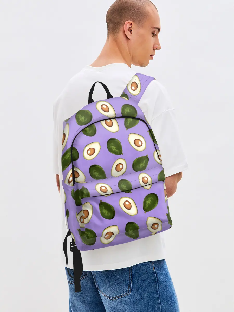 Рюкзак джинсовый / Авокадо паттерн