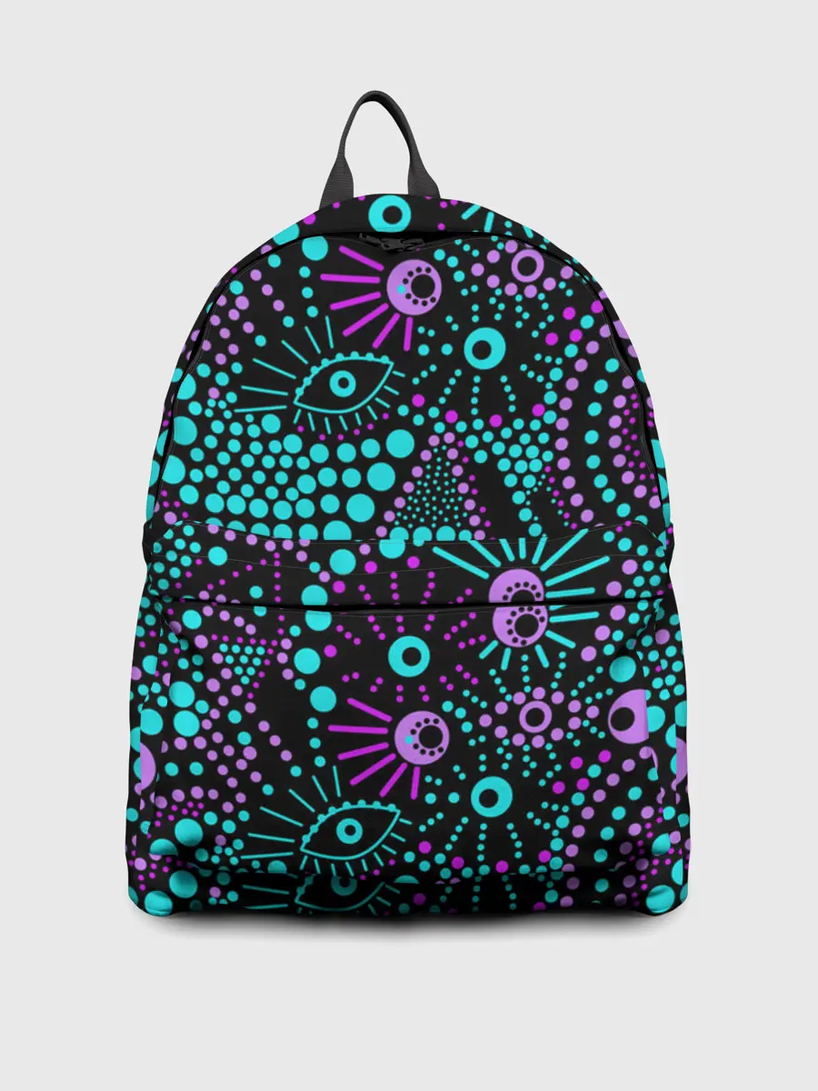 Рюкзак джинсовый / Яркий абстрактный узор