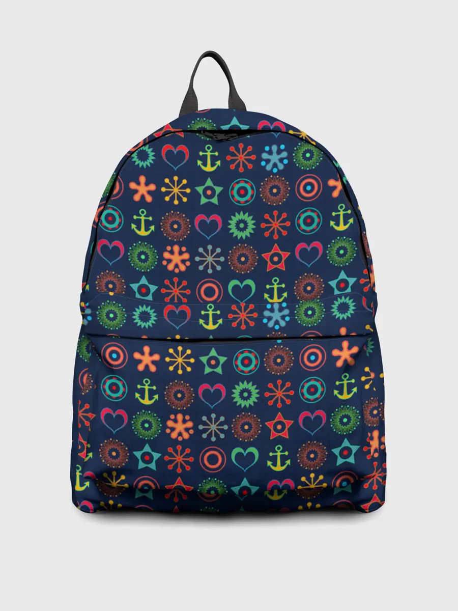 Рюкзак джинсовый / Морской разноцветный узор