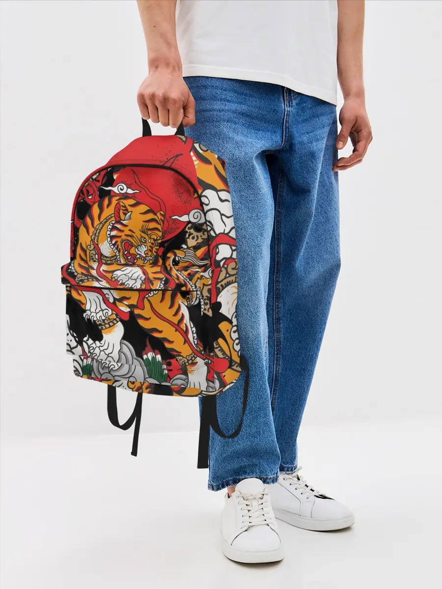 Рюкзак джинсовый / Самурайский тигр