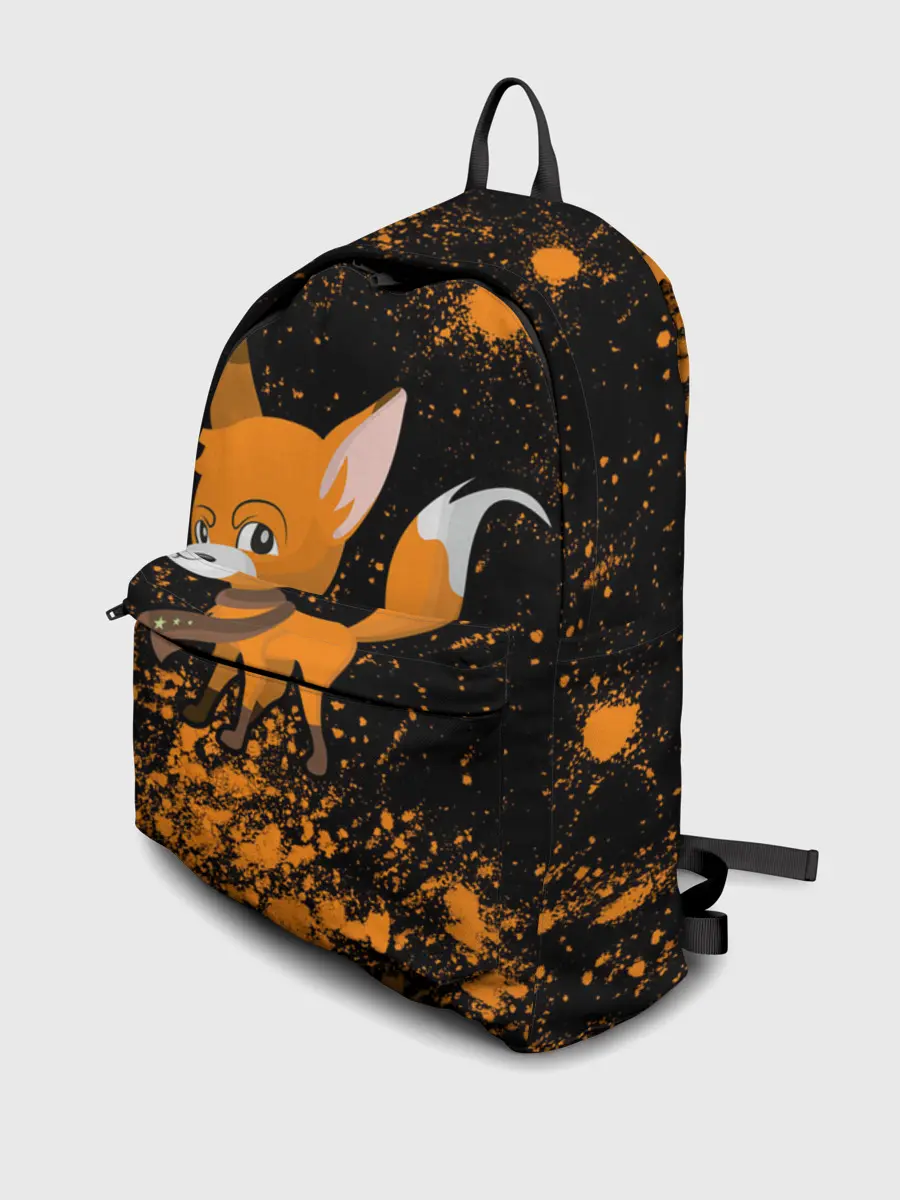 Рюкзак джинсовый / Лиса - В Шарфике - Взрыв