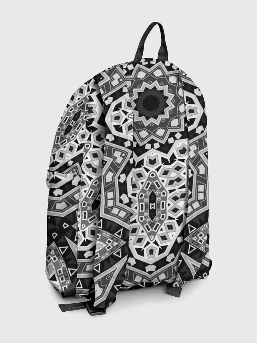 Рюкзак джинсовый / Черно-белый орнамент