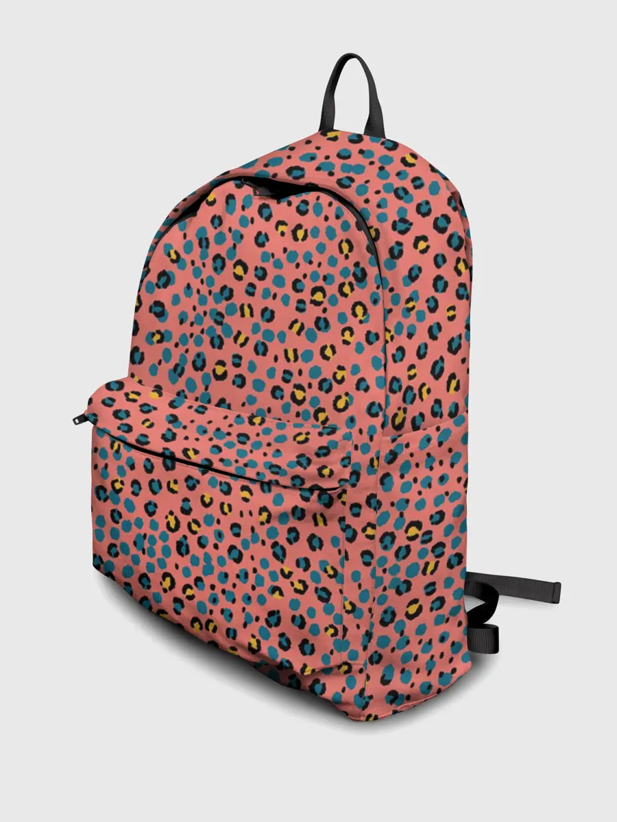 Рюкзак джинсовый / Леопардовый принт на розовом