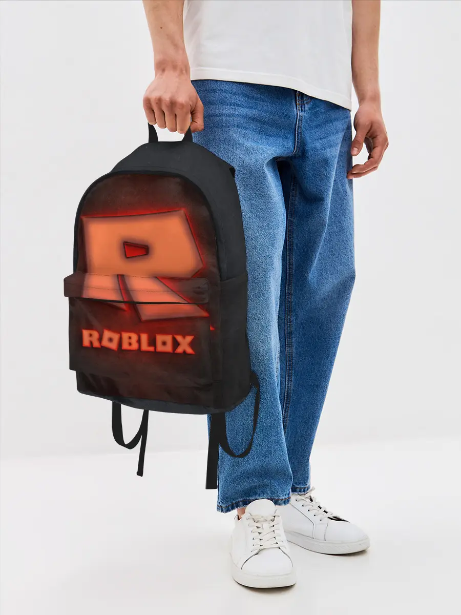 Рюкзак джинсовый / ROBLOX NEON RED