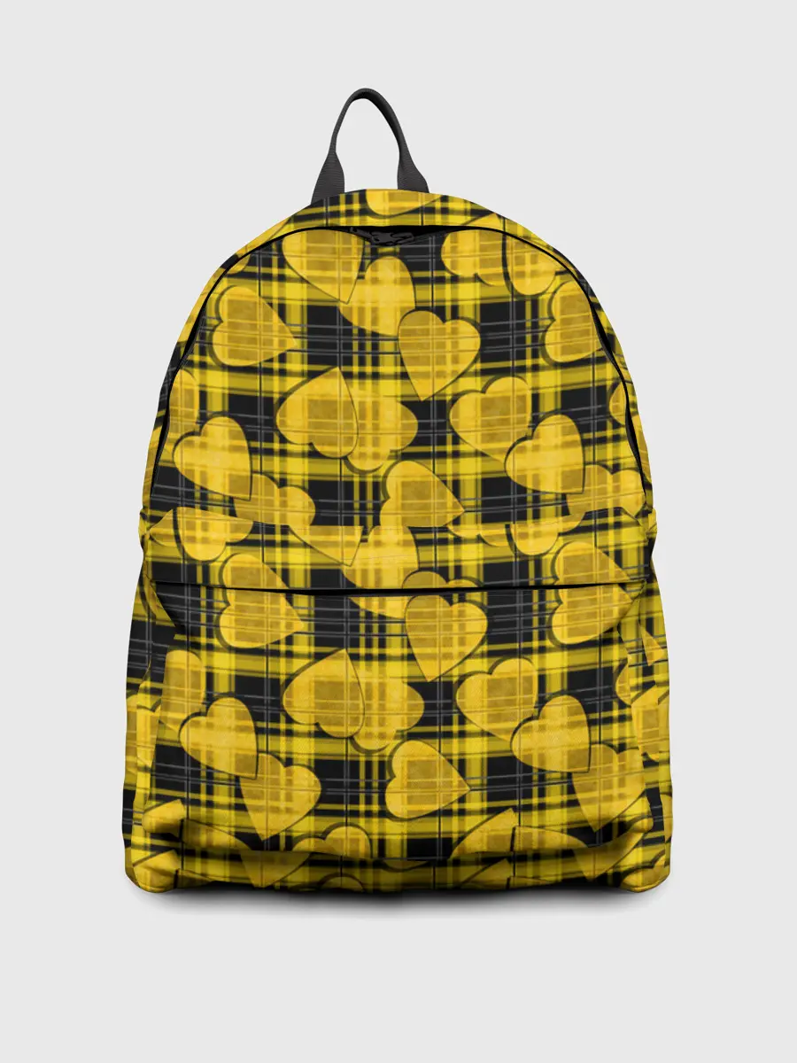 Рюкзак джинсовый / Желто-черный модный узор